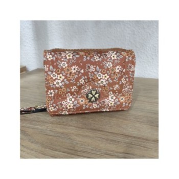 Monedero Flores Marrón