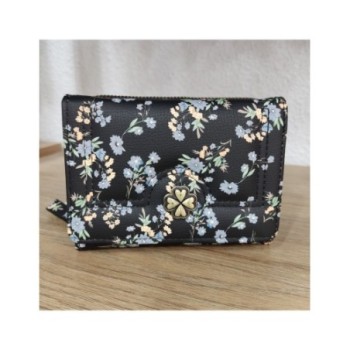 Monedero Flores Negro